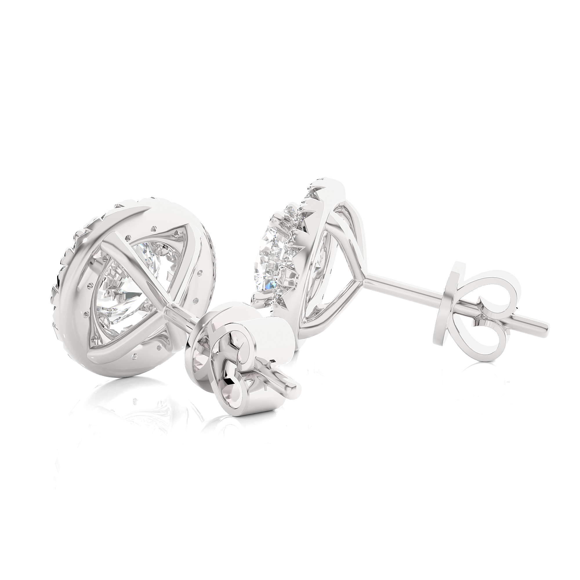 Buy 1.98Ct Natural Diamond Stud Earrings | Solitairekart